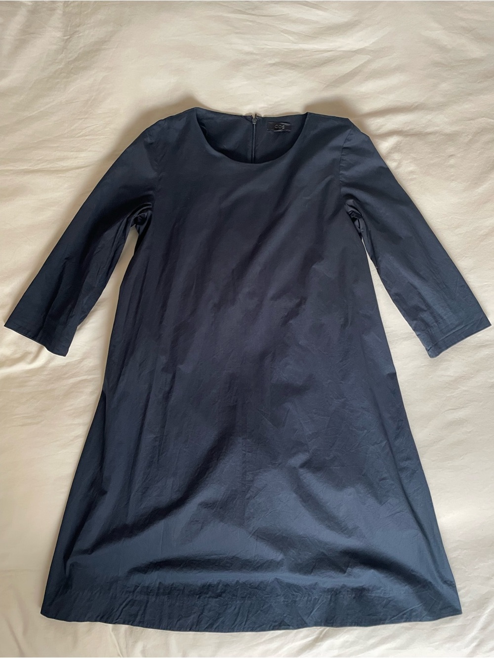 COS Navy Dress with Waist Tie